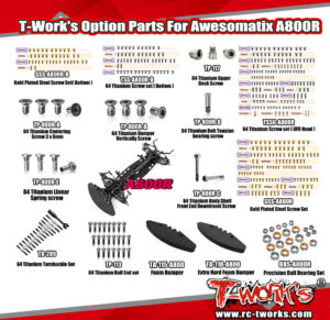 T-Work's Option Parts For Awesomatix A800R | RCTracks.io