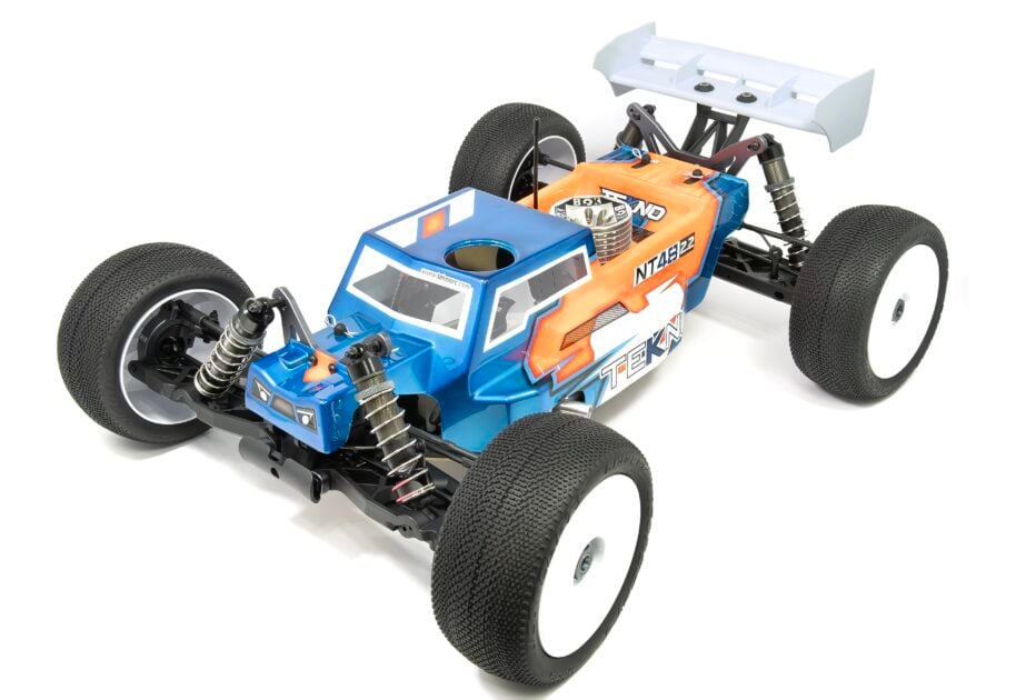 Elevated front view of driver's side of Offroad RC Car NT48 2.2 Nitro Truggy