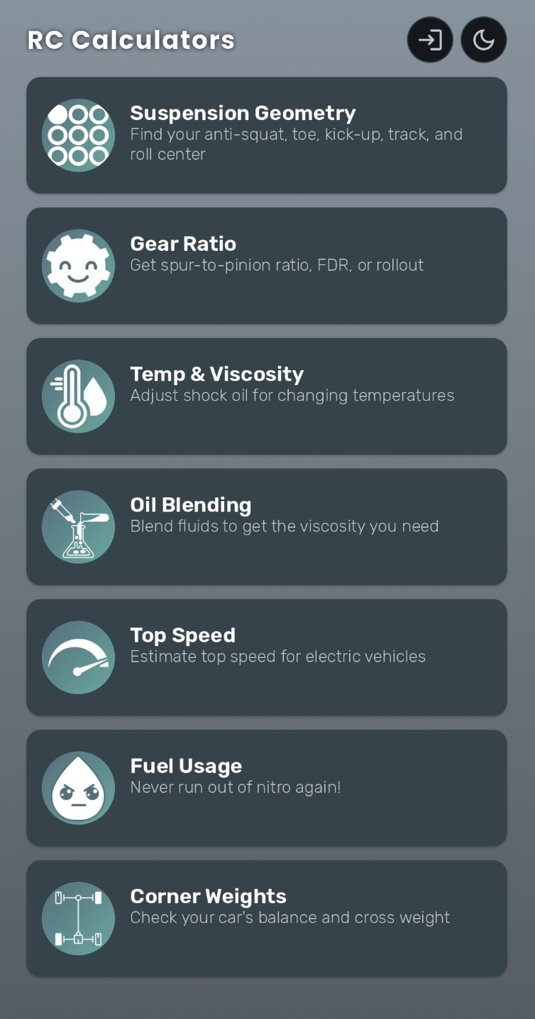 Gear Calculator Pro app into the new RC Pit Calc Pro | RCTracks.io