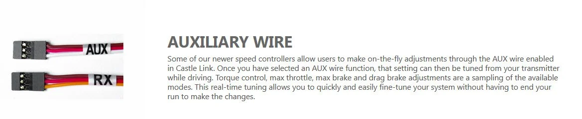 RX and Aux Wire leads on Castle ESC | RCTracks.io