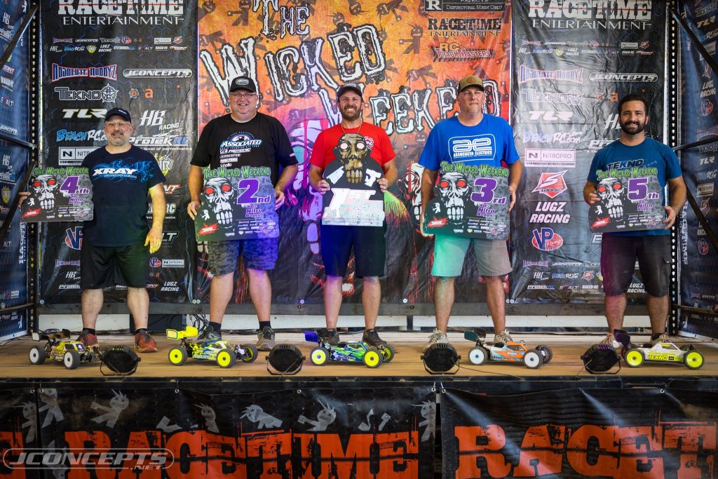 2025 Wicked RC Racing Weekend - 40+ RC Buggy: 1. Jason Smith (JC), 2. Bryce Beaver (JC), 3. Brandon Melton (JC), 4. Paul Ciccarello (JC), 5. Ken Rand (JC) | RCTracks.io