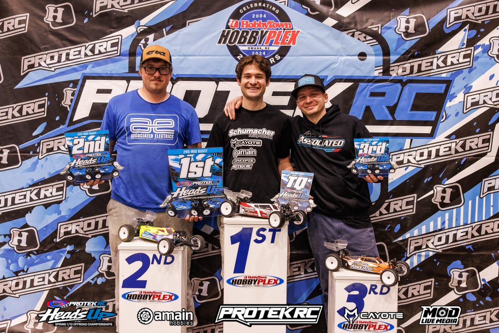 ProTek Heads Up Off-Road Championships- Mod 2wd: 1st Tom Rinderknecht (JC), 2nd Alex Vanderbeek, 3rd Nick Gibson (JC) - JConcepts | RCTracks.io