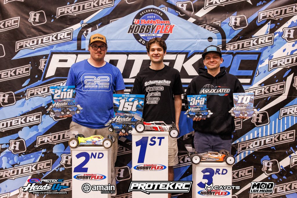 ProTek Heads Up Off-Road Championships- Mod 4wd: 1st Tom Rinderknecht (JC), 2nd Alex Vanderbeek, 3rd Nick Gibson (JC) - JConcepts | RCTracks.io
