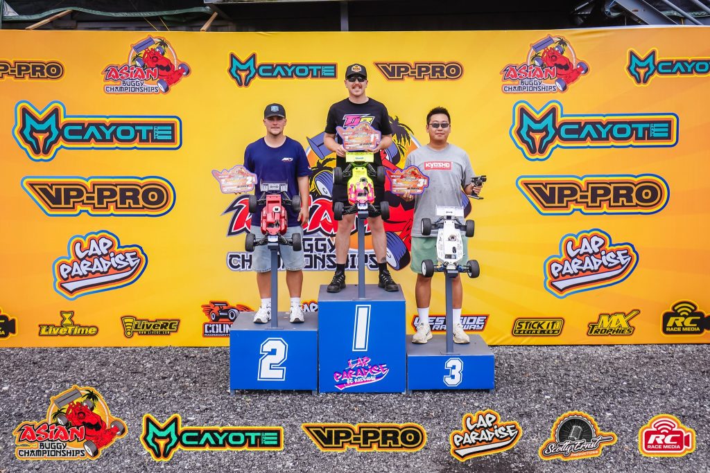 Nitro Truggy: 1st Liam Jones, 2nd Jayden Edmunds (JC), 3rd Franics Guan